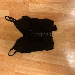 Black Lace Sheer Corset Style Top